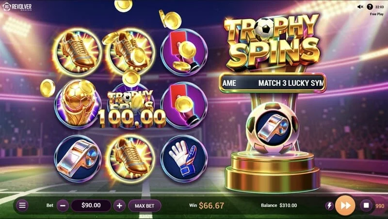Trophy Spins World Cup 26 - malipo ya vizidishi katika Baller Bonus